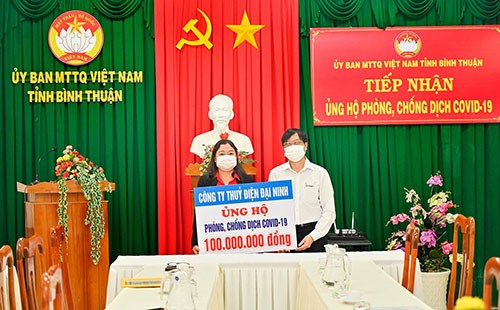 Bình Thuận: Tiếp nhận 100 triệu đồng ủng hộ công tác phòng, chống dịch Covid-19