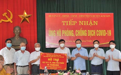 MTTQ huyện Kim Sơn, tích cực vận động, hỗ trợ phòng, chống dịch COVID-19