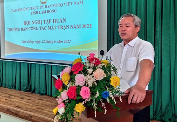 Lâm Đồng:Tập huấn nghiệp vụ cho cán bộ Mặt trận cơ sở