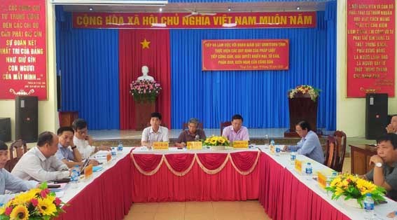 Ủy ban MTTQVN tỉnh An Giang giám sát việc thực hiện công tác tiếp công dân và giải quyết đơn thư khiếu nại, tố cáo tại Thoại Sơn