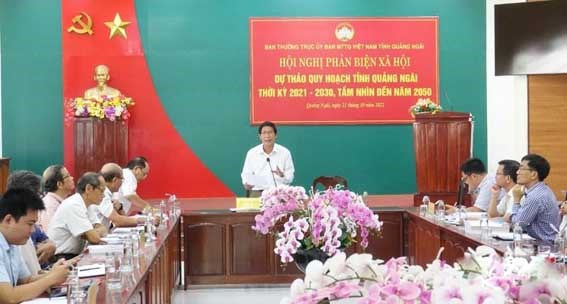 Ủy ban MTTQ Việt Nam tỉnh Quảng Ngãi phản biện dự thảo Quy hoạch tỉnh thời kỳ 2021 - 2030, tầm nhìn đến 2050
