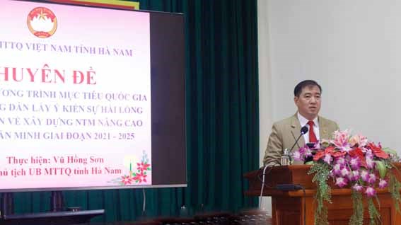 Ủy ban MTTQ tỉnh Hà Nam tập huấn công tác Mặt trận năm 2022