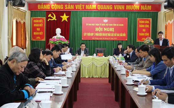 Ủy ban MTTQ tỉnh Hà Giang lấy ý kiến đóng góp vào dự thảo Luật Đất đai (sửa đổi)