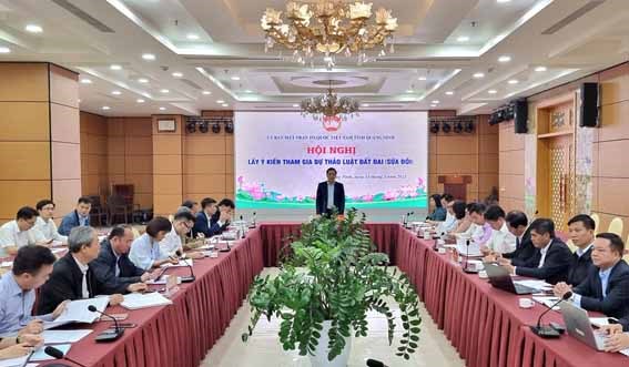 MTTQ Quảng Ninh: Lấy ý kiến tham gia dự thảo Luật Đất đai sửa đổi