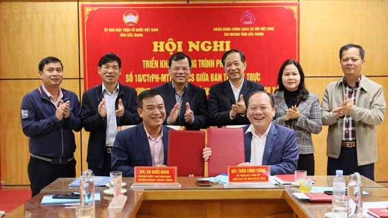 Ủy ban MTTQ và Chi nhánh Ngân hàng CSXH tỉnh Bắc Giang triển khai chương trình phối hợp
