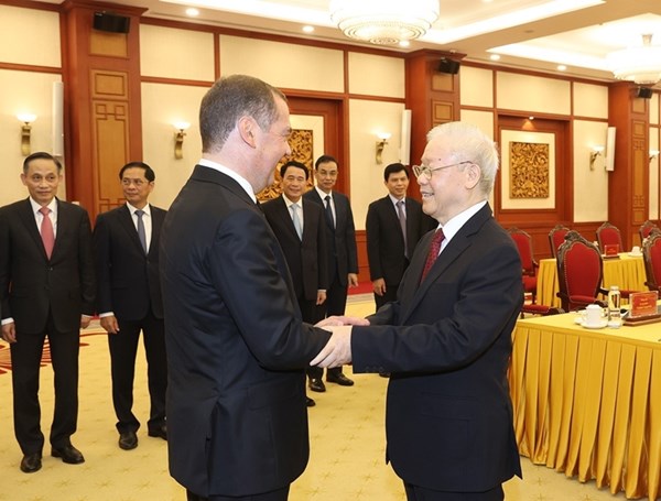 Tổng Bí thư Nguyễn Phú Trọng hội đàm với Chủ tịch Đảng “Nước Nga Thống nhất”, Phó Chủ tịch Hội đồng An ninh Liên bang Nga