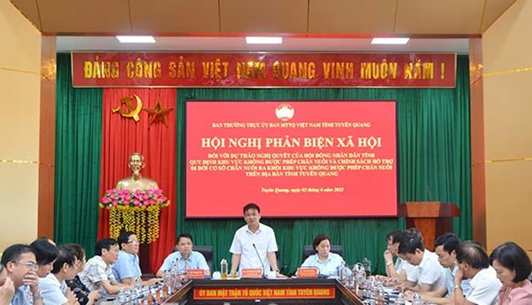 Tuyên Quang: Phản biện xã hội đối với dự thảo Nghị quyết quy định khu vực không được phép chăn nuôi