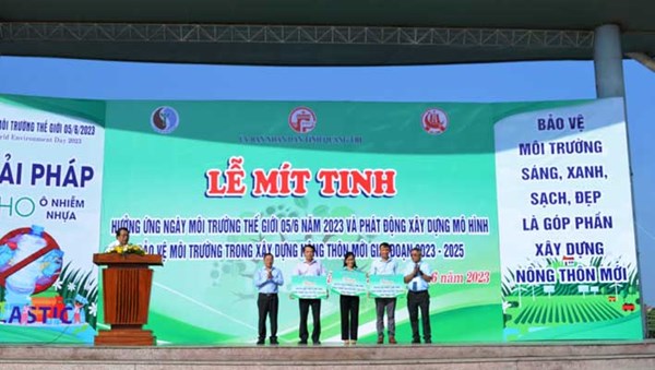 Quảng Trị: Lễ Mít tinh hưởng ứng Ngày Môi trường thế giới 5/6 năm 2023 và Phát động xây dựng mô hình bảo vệ môi trường trong xây dựng nông thôn mới giai đoạn 2023-2025