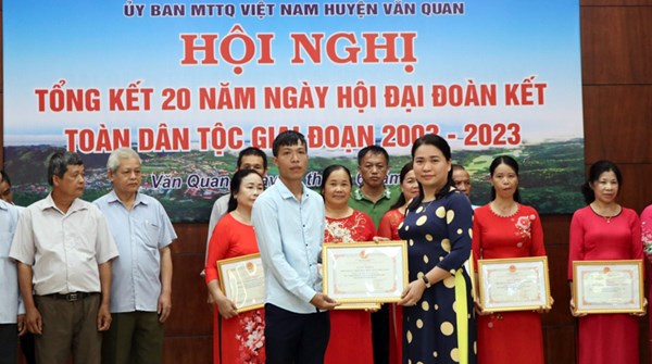 Văn Quan (Lạng Sơn): Tổng kết 20 năm tổ chức Ngày hội Đại đoàn kết toàn dân tộc giai đoạn 2003 – 2023