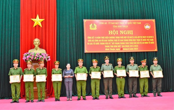 Ninh Thuận: Tổng kết 10 năm thực hiện chương trình phối hợp giữa Bộ Công an với UBTƯ MTTQ Việt Nam