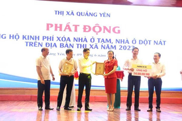 Thị xã Quảng Yên (Quảng Ninh): Phát động ủng hộ kinh phí xóa 55 nhà ở tạm, nhà ở dột nát năm 2023