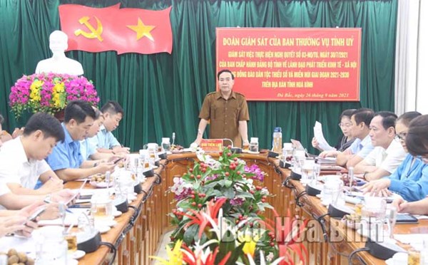Hòa Bình: Giám sát kết quả thực hiện Nghị quyết số 03-NQ/TU tại huyện Đà Bắc