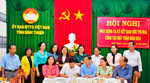 Ủy ban Mặt trận Tổ quốc các cấp tỉnh Bình Thuận ký kết giao ước thi đua năm 2024