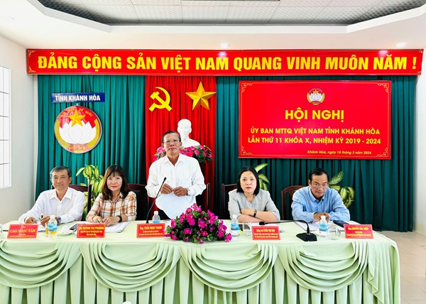Hội nghị Ủy ban MTTQ tỉnh Khánh Hòa lần thứ 11 khóa X, nhiệm kỳ 2019 - 2024 