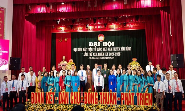 Bắc Giang: Đại hội đại biểu MTTQ huyện Yên Dũng lần thứ XXII, nhiệm kỳ 2024-2029.