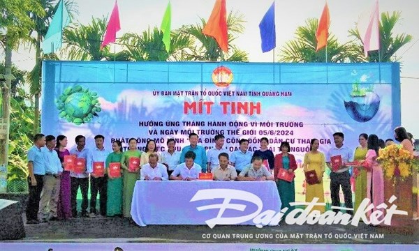 Quảng Nam: Mít tinh hưởng ứng 'Tháng hành động vì môi trường' năm 2024