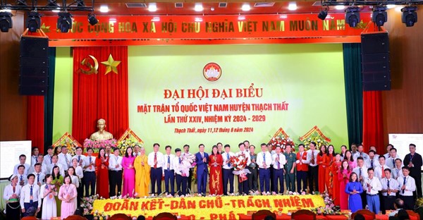 TP Hà Nội: Đại hội đại biểu Mặt trận Tổ quốc huyện Thạch Thất lần thứ XXIV, nhiệm kỳ 2024-2029 