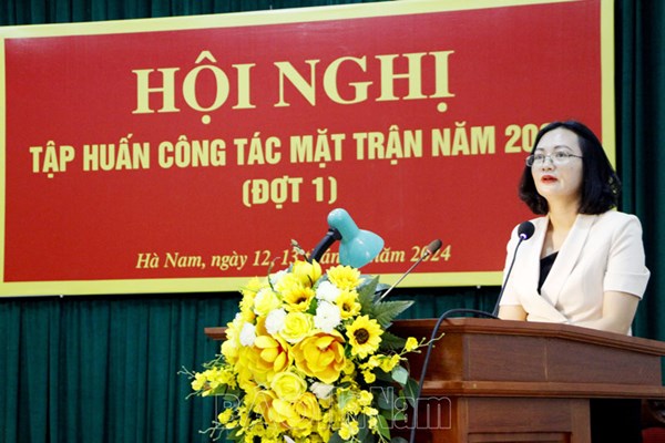 Ủy ban MTTQ tỉnh Hà Nam tập huấn công tác Mặt trận đợt I năm 2024