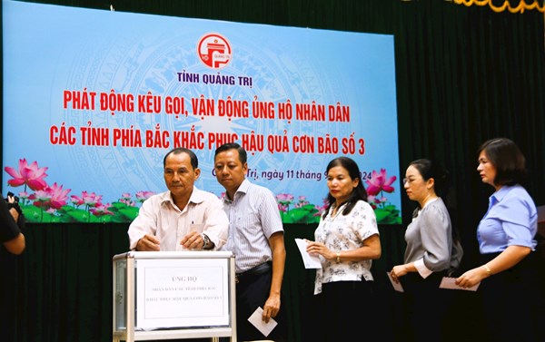 Tỉnh Quảng Trị, Bình Thuận, Đồng Tháp: Tổ chức lễ phát động ủng hộ nhân dân các tỉnh phía Bắc khắc phục hậu quả cơn bão số 3