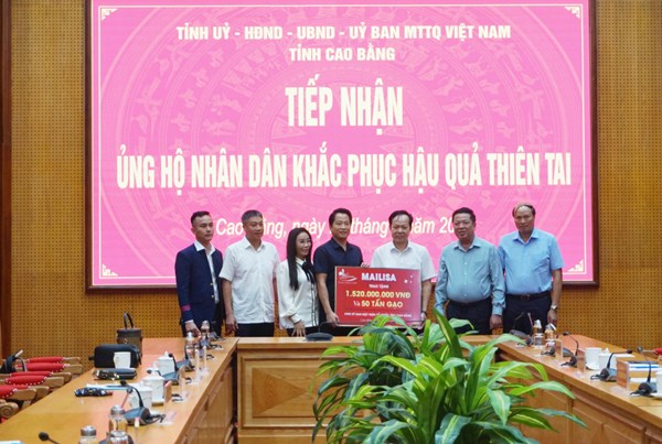 Cao Bằng: Tiếp nhận ủng hộ nhân dân khắc phục hậu quả thiên tai của hệ thống Thẩm mỹ viện Mailisa