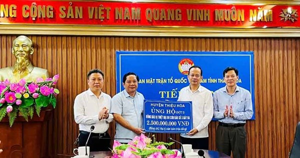 Ủy ban MTTQ tỉnh Thanh Hóa tiếp nhận ủng hộ đồng bào bị thiệt hại do bão số 3 gần 62,9 tỷ đồng