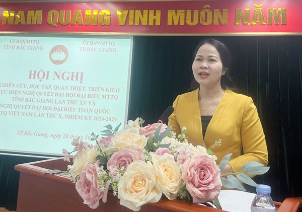 Bắc Giang: Triển khai thực hiện Nghị quyết Đại hội đại biểu toàn quốc MTTQ Việt Nam lần thứ X tại TP Bắc Giang