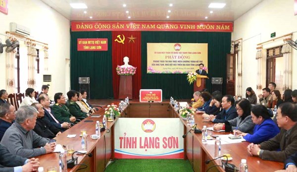 Ủy ban MTTQ tỉnh Lạng Sơn phát động phong trào thi đua thực hiện Chương trình hỗ trợ xóa nhà tạm, nhà dột nát 