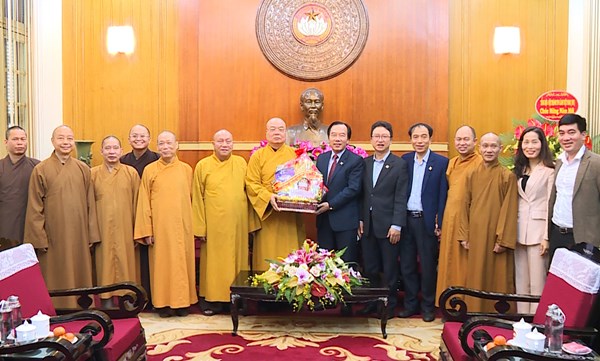 Giáo hội Phật giáo Việt Nam chúc Tết UBTƯ MTTQ Việt Nam