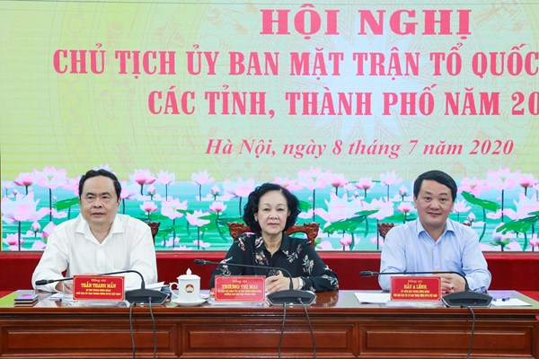 Khai mạc Hội nghị Chủ tịch Uỷ ban MTTQ Việt Nam các tỉnh, thành phố năm 2020
