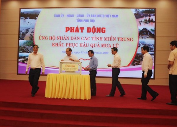 Phú Thọ phát động ủng hộ nhân dân các tỉnh miền Trung 