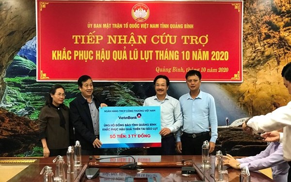 Mặt trận tỉnh Quảng Bình tiếp nhận 3,5 tỷ đồng