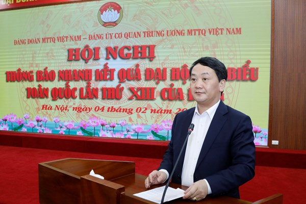UBTƯ MTTQ Việt Nam thông báo kết quả Đại hội lần thứ XIII của Đảng