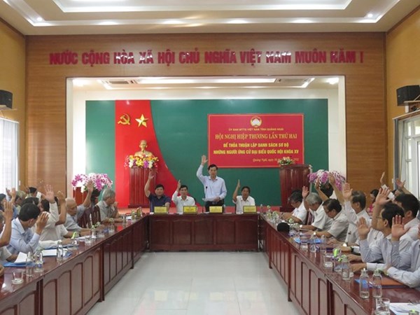 Ủy ban MTTQ tỉnh Quảng Ngãi tổ chức Hội nghị hiệp thương lần 2: Thống nhất 11 ứng cử viên ĐBQH khóa XV