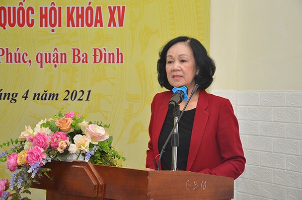 100% cử tri tín nhiệm giới thiệu bà Trương Thị Mai ứng cử đại biểu Quốc hội khóa XV