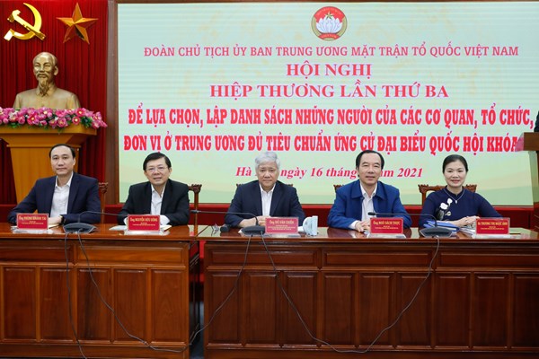 Thông tin báo chí Hội nghị hiệp thương lần thứ ba của Đoàn Chủ tịch UBTƯ MTTQ Việt Nam