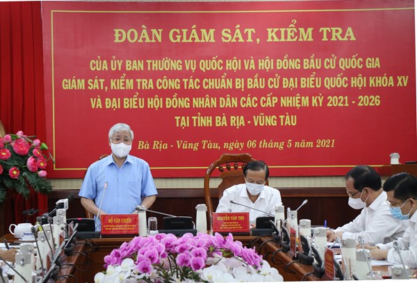 Chủ tịch UBTƯ MTTQ Việt Nam kiểm tra công tác chuẩn bị bầu cử tại tỉnh Bà Rịa - Vũng Tàu 