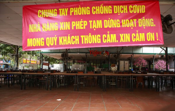 Từ 12h ngày 25/5: Hà Nội tạm dừng hoạt động nhà hàng, cơ sở dịch vụ ăn uống tại chỗ