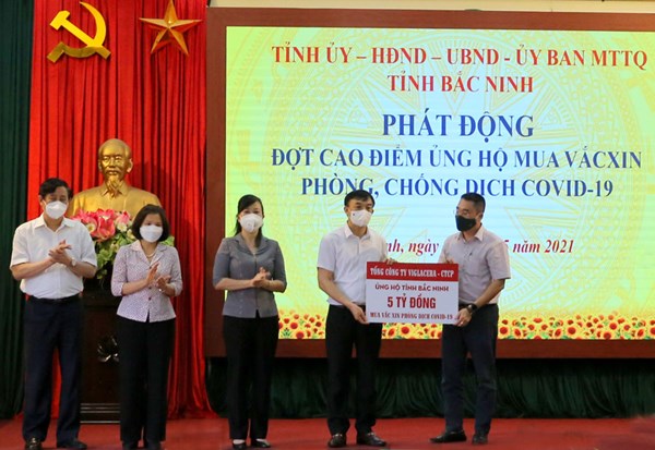 Bắc Ninh: Phát động đợt cao điểm ủng hộ mua vắc xin phòng, chống dịch COVID-19