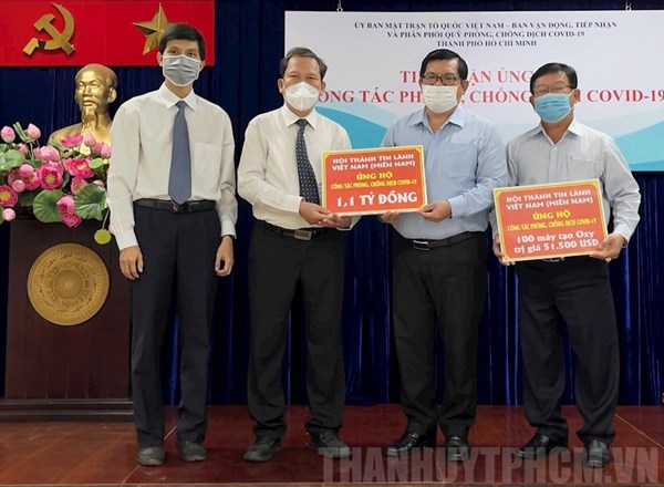 Tổng Liên hội Hội thánh Tin Lành Việt Nam (miền Nam) hỗ trợ 1,1 tỷ đồng cho Quỹ phòng, chống dịch Covid-19 TP Hồ Chí Minh