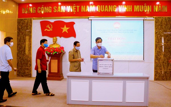 MTTQ tỉnh Phú Thọ: Tiếp tục phát động tham gia ủng hộ phòng chống dịch COVID-19