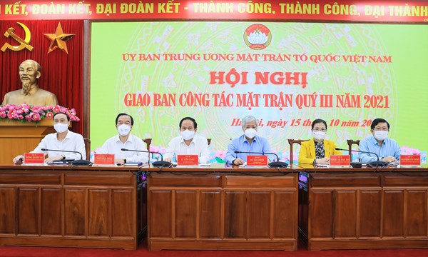 UBTƯ MTTQ Việt Nam giao ban công tác Mặt trận Quý III năm 2021