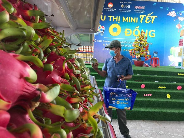 Thành phố Hồ Chí Minh: Siêu thị mini Tết 0 đồng - Hỗ trợ người khó khăn khi Tết nguyên đán cận kề