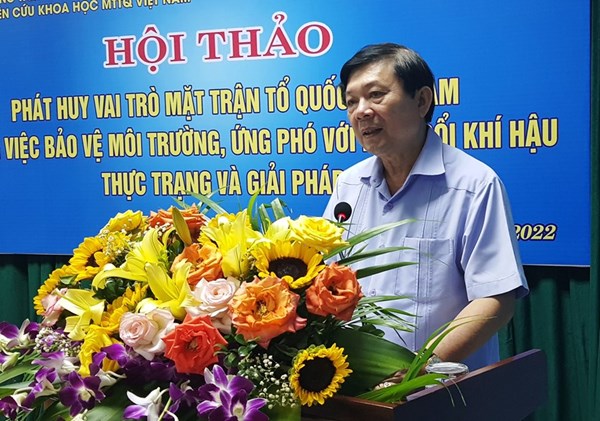 Đề xuất giải pháp nhằm phát huy vai trò của MTTQ Việt Nam trong bảo vệ môi trường, ứng phó với biến đổi khí hậu