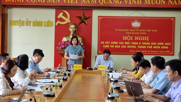 Quảng Ninh: Sơ kết công tác Mặt trận 6 tháng đầu năm cụm thi đua các huyện, thành phố miền Đông