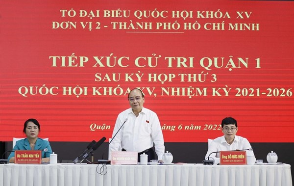 Chủ tịch nước Nguyễn Xuân Phúc: Quan tâm giải quyết kịp thời phản ánh, kiến nghị thiết thực của cử tri