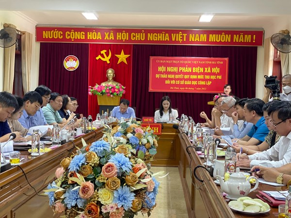 MTTQ Hà Tĩnh phản biện dự thảo Nghị quyết tăng thu học phí tại các cơ sở giáo dục công lập