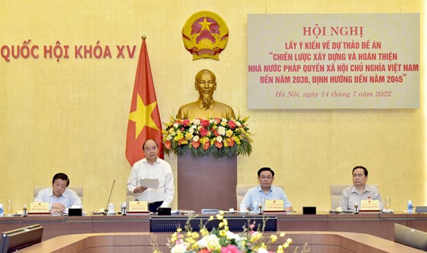 Chủ tịch nước Nguyễn Xuân Phúc làm việc với Đảng đoàn Quốc hội về Đề án Nhà nước pháp quyền xã hội chủ nghĩa