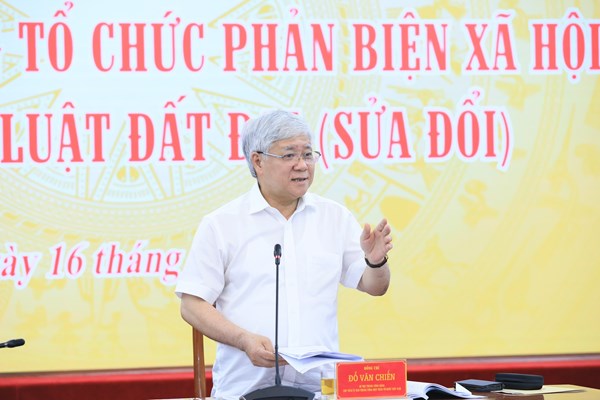 UBTƯ MTTQ Việt Nam sẽ tổ chức Hội nghị phản biện xã hội đối với Dự án Luật đất đai (sửa đổi)
