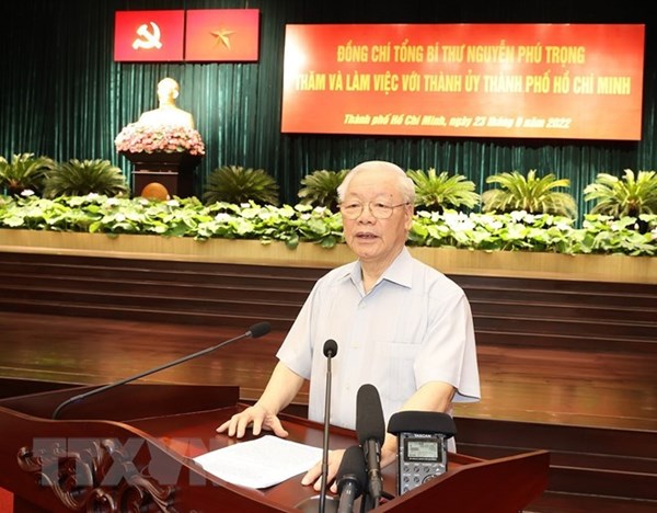 Toàn văn phát biểu của Tổng Bí thư tại buổi làm việc với Thành ủy TP Hồ Chí Minh
