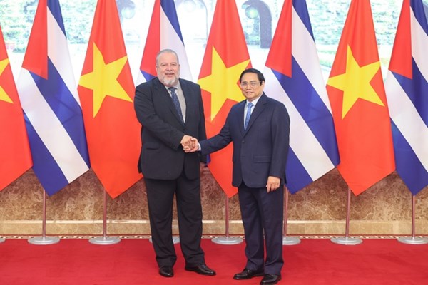 Thủ tướng Chính phủ Phạm Minh Chính hội đàm với Thủ tướng Cộng hòa Cuba Manuel Marrero Cruz